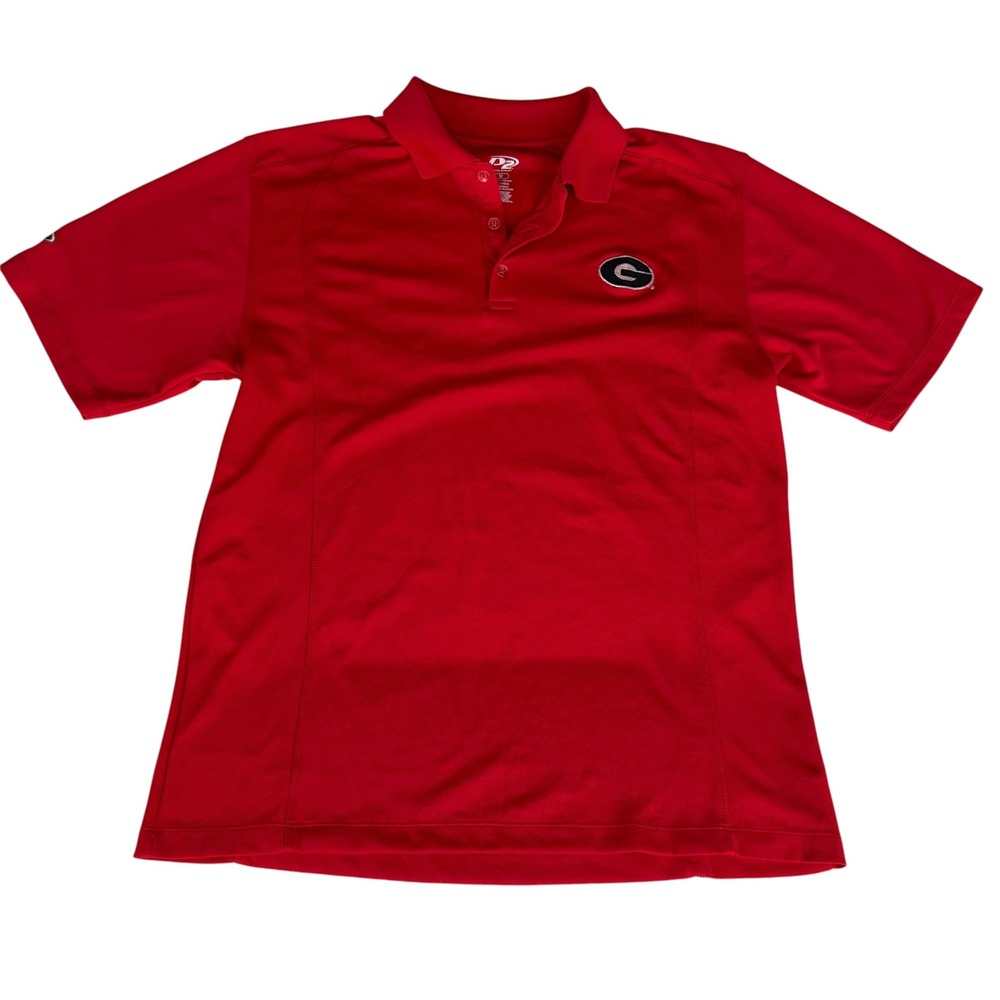 Pro Player Georgia Bulldogs Men Red Performance Polo Shirt Size M G Logo NCAA